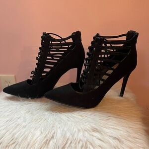 Charlotte Russe Black Strappy Heels